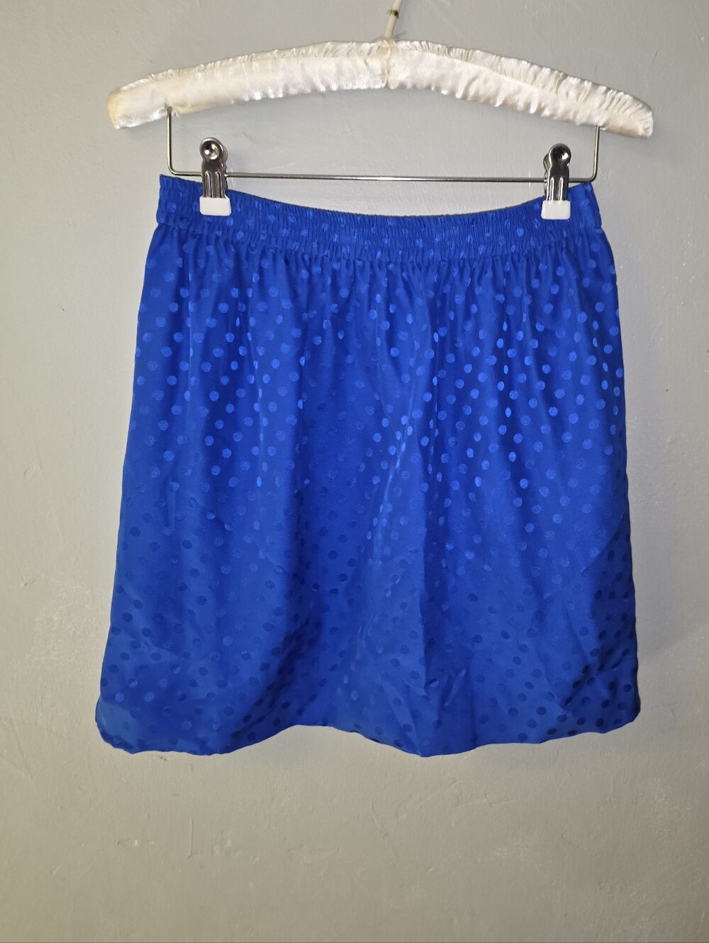 Vintage Silk Mini Skirt Cobalt Blue 1980s 1990s Petite Sophisticates